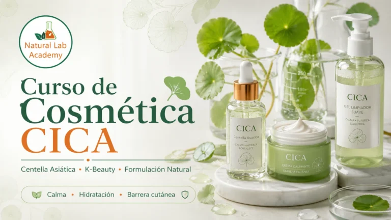 Curso de Cosmética CICA con Centella Asiática, K-Beauty y formulación natural para piel sensible, impartido por Natural Lab Academy.