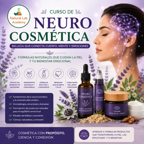 Curso online de neurocosmética y cosmética sensorial para formular productos funcionales orientados al bienestar de la piel.
