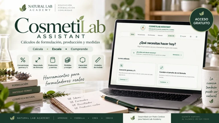 CosmetiLab Assistant, herramienta gratuita para cálculos de formulación, producción y medidas